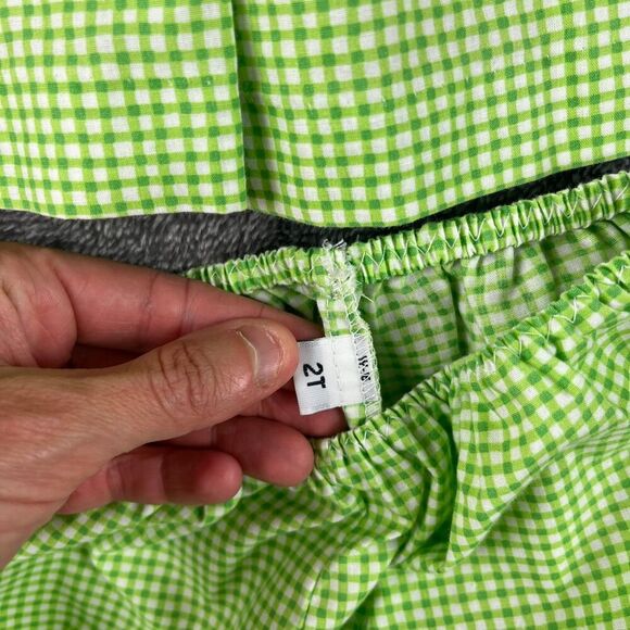 Vtg Copper Key Toddler 2T Collared Two-Piece Set Gingham Bee Embroidered Dress - Picture 6 of 11